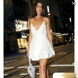 Showpo white fit and flare dress